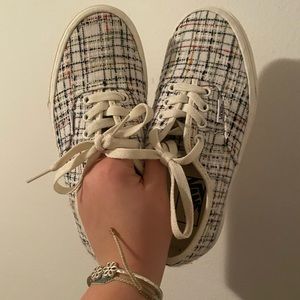 White with colored plaid vans